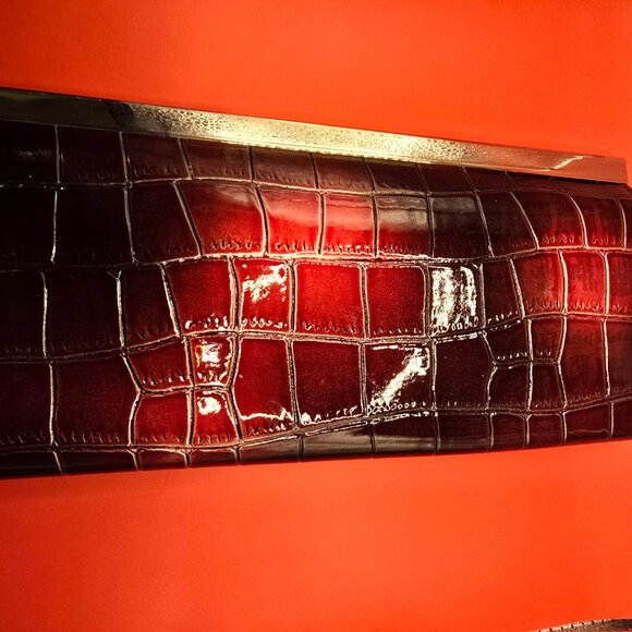 Red Wallet Croco Embossed - Picture 2 of 4